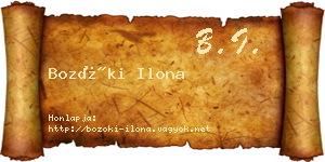 Bozóki Ilona névjegykártya