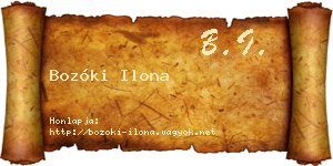 Bozóki Ilona névjegykártya